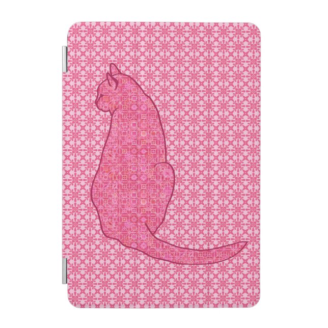 Japanese Cat - Fuchsia Pink Batik iPad Mini Cover (Front)