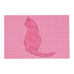 Japanese Cat - Fuchsia Pink Batik Placemat