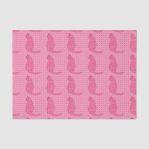 Japanese Cat - Fuchsia Pink Batik Tissue Paper