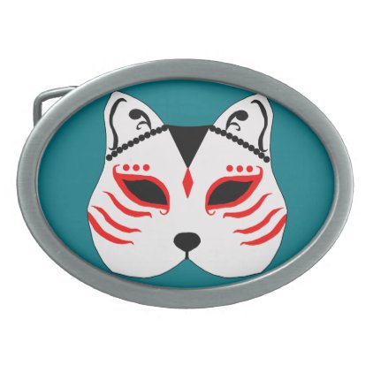 Japanese cat mask belt buckle