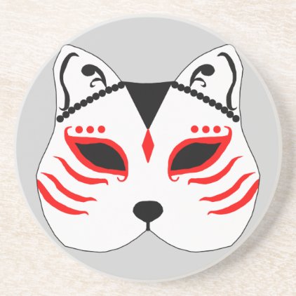 Japanese cat mask coaster