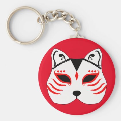 Japanese cat mask keychain