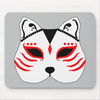 Japanese cat mask mouse pad