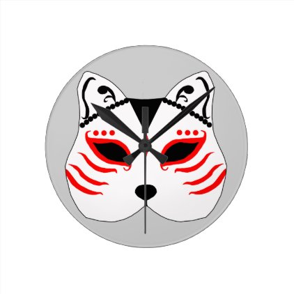 Japanese cat mask round clock