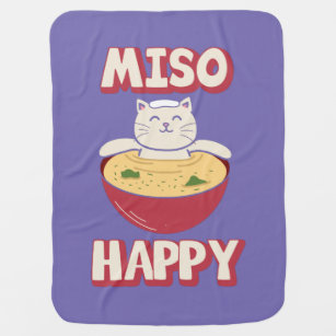 Japanese Cat Miso Happy Baby Blanket