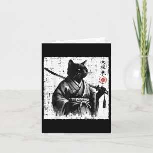 Japanese Cat Samurai Tai Chi Ninja Art Men Boys Ki Card