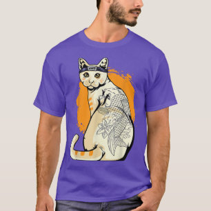 Japanese Cat Tattoo Samurai Irezumi Ninja Neko Lov T-Shirt