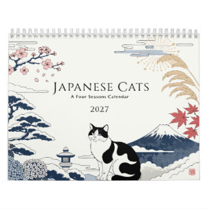 Japanese Cats 2027 Four Seasons  Calendar
