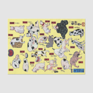 Japanese Cats (Background Color Changeable) Tissue Paper