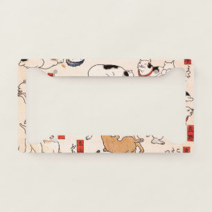 Japanese Cats by Utagawa Kuniyoshi License Plate Frame