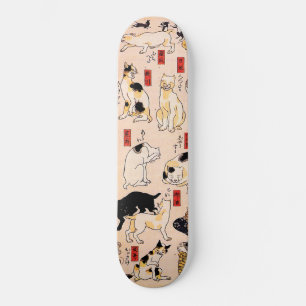 Japanese Cats by Utagawa Kuniyoshi  Skateboard