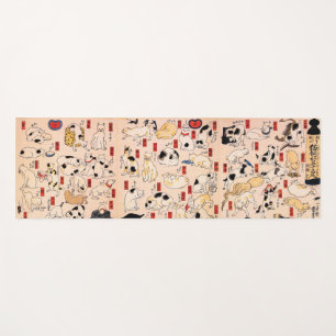 Japanese Cats by Utagawa Kuniyoshi Yoga Mat