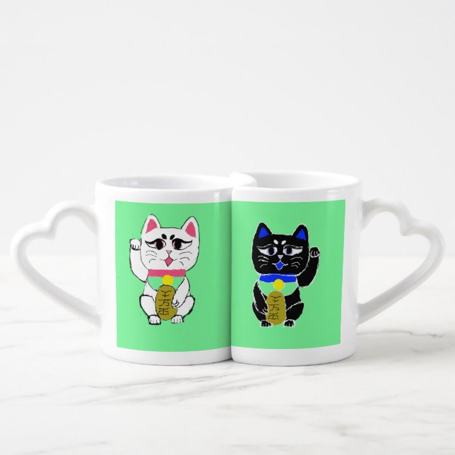 Japanese cats coffee mug set (Front Nesting)