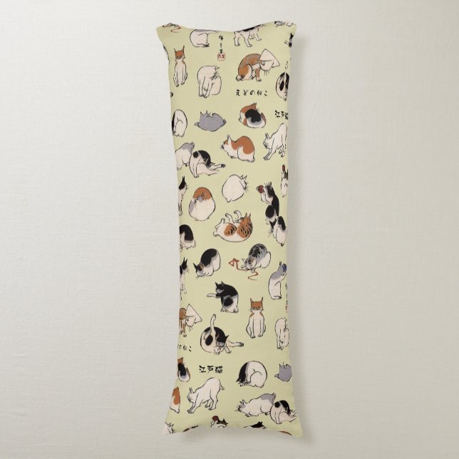 Japanese Cats (Color Chengeable ) Body Pillow (Front Vertical)