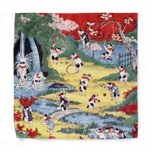 Japanese Cats Country, Utagawa Kunitoshi Bandana