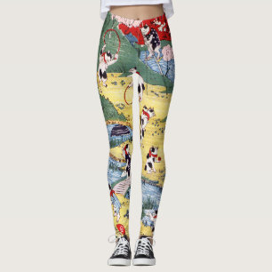 Japanese Cats Country, Utagawa Kunitoshi Leggings