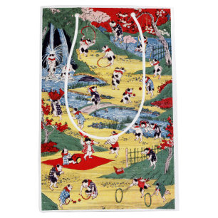 Japanese Cats Country, Utagawa Kunitoshi Medium Gift Bag
