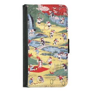 Japanese Cats Country, Utagawa Kunitoshi Samsung Galaxy S5 Wallet Case