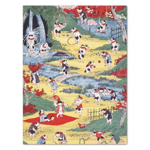 Japanese Cats Country Utagawa Kunitoshi Tissue Paper