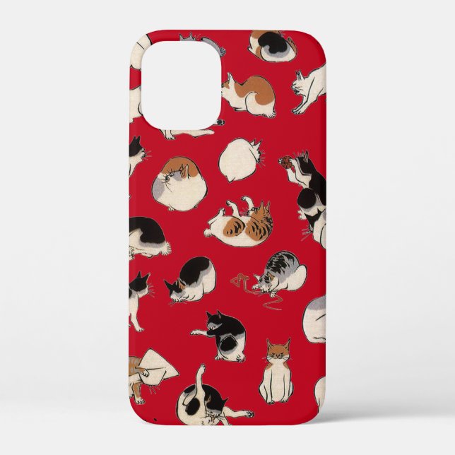Japanese Cats (Customizable Background Color) Case-Mate iPhone Case (Back)