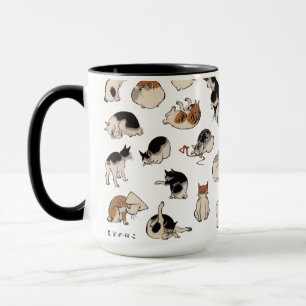 Japanese Cats (Customizable Background Color) Mug