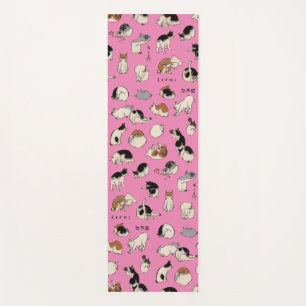 Japanese Cats (Customizable Background Color) Yoga Mat