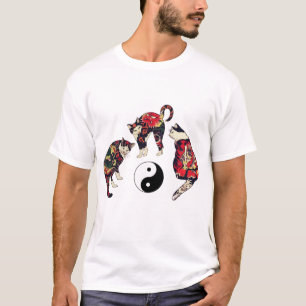 JAPANESE CATS ,DRAGON RED DEVIL TATTOOS,YIN YANG  T-Shirt