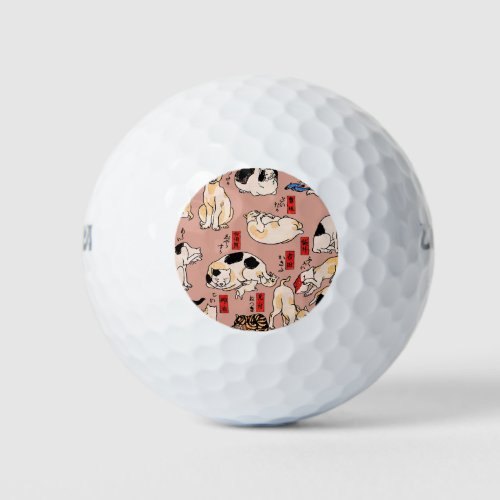 Japanese Cats Ukiyo_e Art Funny Golf Balls