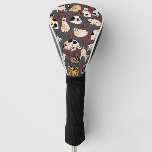 Japanese Cats Ukiyo_e Art Funny Golf Head Cover