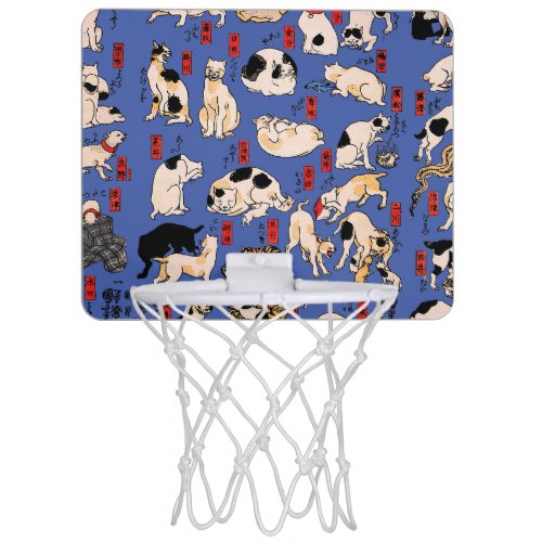 Japanese Cats Ukiyo_e Art Funny Mini Basketball Hoop