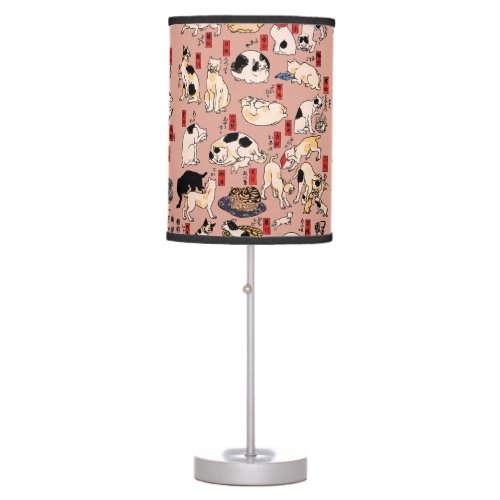 Japanese Cats Ukiyo_e Art Funny Table Lamp