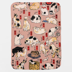 japanese cats Ukiyo-e Funny kitty Baby Blanket