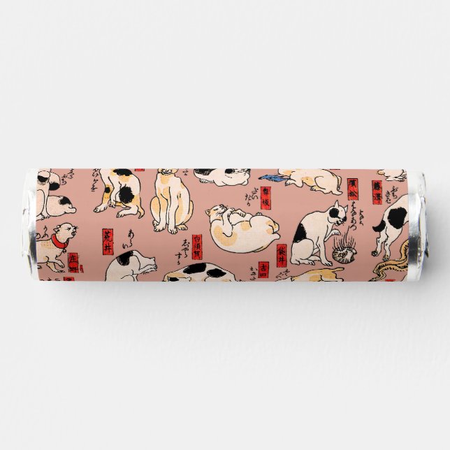 japanese cats Ukiyo-e Funny kitty Breath Savers® Mints (Front)