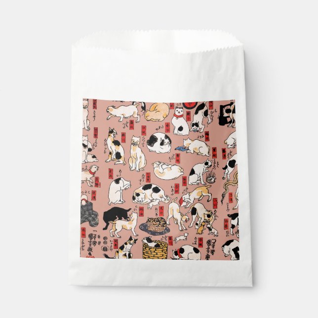japanese cats Ukiyo-e Funny kitty Favor Bag (Front)