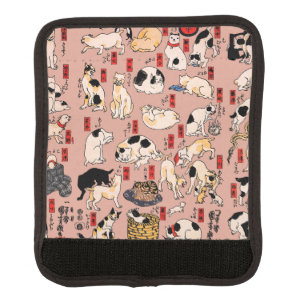 japanese cats Ukiyo-e Funny kitty Luggage Handle Wrap