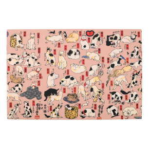 japanese cats Ukiyo-e Funny kitty Metal Print