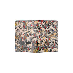japanese cats Ukiyo-e Funny kitty Passport Holder