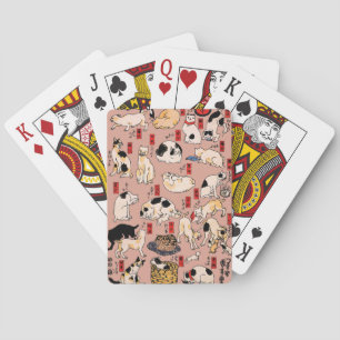 japanese cats Ukiyo-e Funny kitty Poker Cards