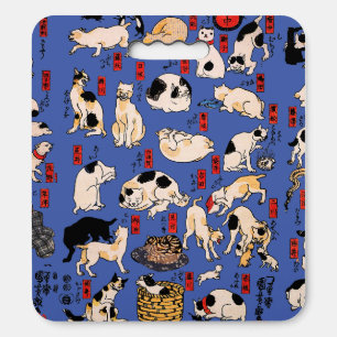 japanese cats Ukiyo-e Funny kitty Seat Cushion