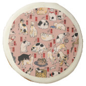japanese cats Ukiyo-e Funny kitty Sugar Cookie (Front)