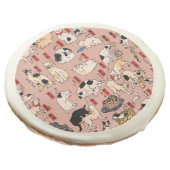 japanese cats Ukiyo-e Funny kitty Sugar Cookie (Angled)