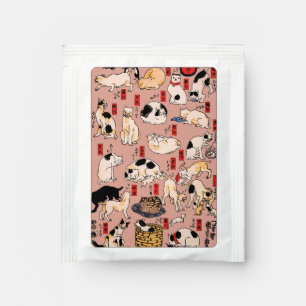 japanese cats Ukiyo-e Funny kitty Tea Bag Drink Mix