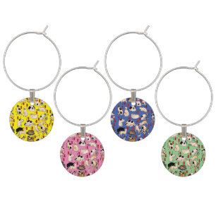 japanese cats Ukiyo-e Funny kitty Wine Charm