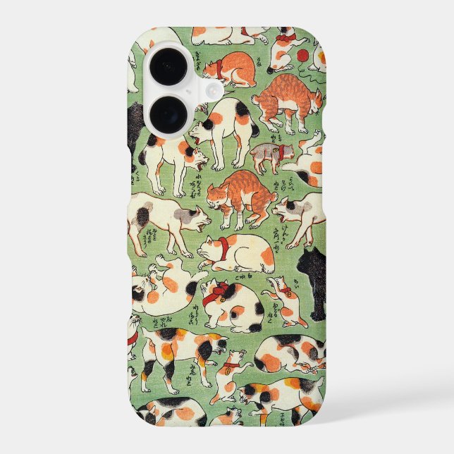 Japanese Cats, Yoshifuji, Ukiyo-e Case-Mate iPhone Case (Back)