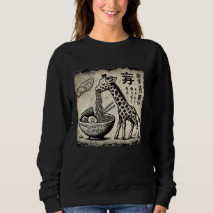 Japanese Cave Art Noodles Lover Wildlife Giraffe R Sweatshirt