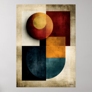 Japanese Celestial Geometric Abstract Wall Art