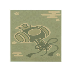 Japanese charm∣the lucky mallet of tradition wood wall art
