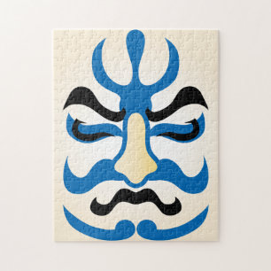 Japanese charm∣Traditional Kabuki Theater Makeup Jigsaw Puzzle