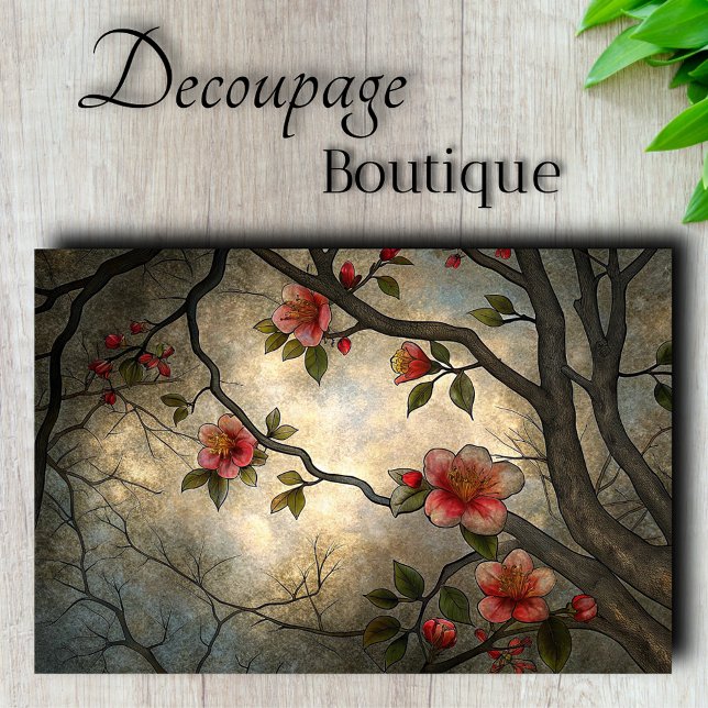 Japanese Cherry Blossom Asian Style Decoupage Tissue Paper (Japanese Cherry Blossom Asian Style Decoupage Tissue Paper)