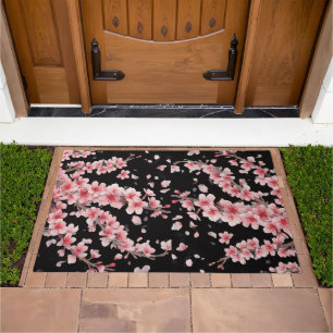 Japanese Cherry Blossom Blush Pink white Doormat
